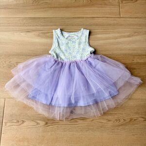 Sweet Bamboo Vintage Flower Purple Floral Tutu Dress Sleeveless Toddler 2T NWOT